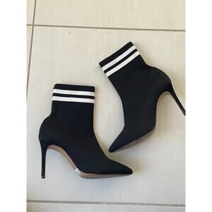 Schutz Boots Women Gisela Sock Booties Pull On Colorblock FLAWS
